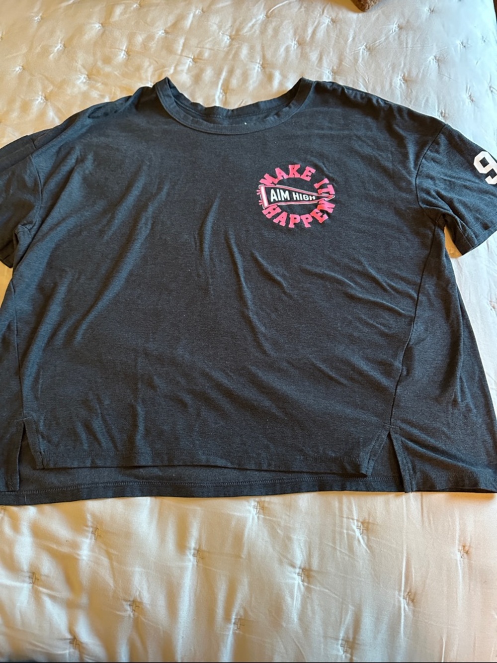 Old Navy Black Short Sleeve Tee with Pink 'Make It Happen' Graphic. Butter Soft!